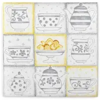 Sovie HORECA Serviette Cookie in grau aus Linclass Airlaid 40 x 40 cm, 50 Stück - Karo Kaffee Tasse