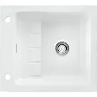 NABER 1091005 Einbauspüle PickUP E mit Premium-Drehexzentergarnitur, ab 600 mm Schrankbreite, Keramik, Weiß matt