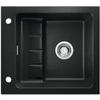 NABER 1091003 Einbauspüle PickUP E mit Premium-Drehexzentergarnitur, ab 600 mm Schrankbreite, Keramik. Nero