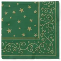 Sovie HORECA Serviette Liam in Grün aus Tissue 33 x 33 cm, 100 Stück - Weihnachten Sterne