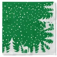 Sovie HORECA Serviette Marvin in Grün aus Tissue 40 x 40 cm, 100 Stück - Weihnachten