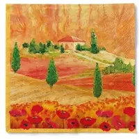 Sovie HORECA Serviette Lombardia in terrakotta aus Tissue 40 x 40 cm, 100 Stück - Landschaft Toskana