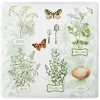 Sovie HORECA Serviette Fresh Herbs aus Linclass Airlaid 40 x 40 cm, 50 Stück Natur Kräuter Küche