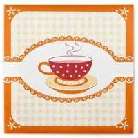Sovie HORECA Serviette Kathrin in Orange aus Linclass Airlaid 40 x 40 cm, 50 Stück - Karo Kaffee Tasse