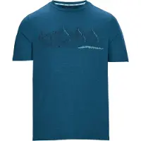 Killtec T-Shirt "MN TSHRT C", Herren, Gr. 3XL, blau (ocean), Obermaterial: 92% Polyester, 8% Elasthan, Rundhals, Shirts T-Shirt, Schnelltrocknendes Herren T-Shirt mit Berg-Print und Melange-Optik