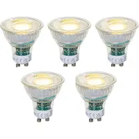 LUEDD 5er-Set GU10 50mm Dimmbare LED-Lampen Klar 2,5W 450 lm 3000K