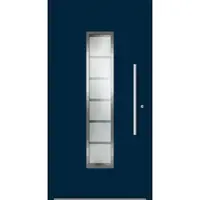 Haustuerenland.de SCHÜCO Aluminium Haustür "LESLEY" ADS 75.SI RC2 Stahlblau RAL 5011 innen öffnend DIN rechts