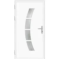 Haustuerenland.de Aluminium Haustür nach Maß "MEIKE" 60 mm RC2 Edelstahl Wunsch-RAL-Farbe beidseitig innen öffnend DIN links