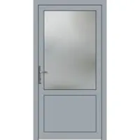 Haustuerenland.de PREMIUM Aluminium Nebeneingangstür "CELINE-Q" 59 mm Fenstergrau RAL 7040 beidseitig innen öffnend DIN links
