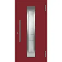 Haustuerenland.de Aluminium Haustür "FIONA" 78 mm RC2 Purpurrot RAL 3004 beidseitig außen öffnend DIN rechts