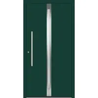 Haustuerenland.de Aluminium Haustür "COSIMA" 60 mm RC2 flügelüberdeckend Moosgrün RAL 6005 beidseitig innen öffnend DIN links