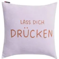 David Fussenegger Kissenhülle Silvretta 'Lass dich drücken' 50 x 50 cm Hellviola
