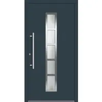 Haustuerenland.de Aluminium-Kunststoff Haustür "LOTTE" flügelüberdeckend Anthrazit RAL 7016 innen öffnend DIN links