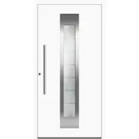 Haustuerenland.de Aluminium Haustür "FIONA" 78 mm RC2 Weiß RAL 9016 beidseitig innen öffnend DIN links