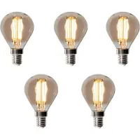 LUEDD 5er-Set E14 Dimmbare LED-Glühbirnen P45 Rauch 5W 470 lm 2200K
