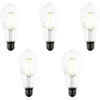 LUEDD 5er-Set E27 LED-Glühbirnen ST64 Klar 3,8W 806 lm 3000K