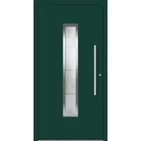 Haustuerenland.de Aluminium Haustür nach Maß "ELENORA" 60 mm RC2 Moosgrün RAL 6005 beidseitig innen öffnend DIN rechts