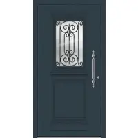 Haustuerenland.de Aluminium Landhaustür "AMALIA" 78 mm RC2 Anthrazit RAL 7016 beidseitig innen öffnend DIN rechts