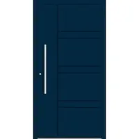 Haustuerenland.de SCHÜCO Aluminium Haustür "ARABELLA" ADS 75.SI RC2 Stahlblau RAL 5011 beidseitig innen öffnend DIN links