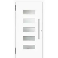 Haustuerenland.de Aluminium Haustür RC2 "FRANCA" 78 mm Weiß RAL 9016 beidseitig außen öffnend DIN links
