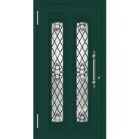 Haustuerenland.de Aluminium Landhaustür "MARIA" 78 mm RC2 Moosgrün RAL 6005 beidseitig außen öffnend DIN links
