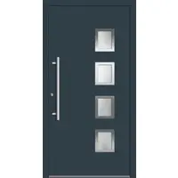 Haustuerenland.de Aluminium-Kunststoff Haustür "LISELOTTE" 71 mm RC2 Anthrazit RAL 7016 innen öffnend DIN links