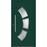 Haustuerenland.de Aluminium Haustür nach Maß "BELLA" 60 mm RC2 Moosgrün RAL 6005 beidseitig innen öffnend DIN links