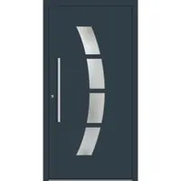 Haustuerenland.de Aluminium Haustür nach Maß "MEIKE" 60 mm RC2 Anthrazit RAL 7016 beidseitig innen öffnend DIN links