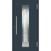 Haustuerenland.de Aluminium Haustür "FIONA" 78 mm RC2 Anthrazit RAL 7016 beidseitig außen öffnend DIN rechts