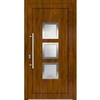 Haustuerenland.de Kunststoff Haustür nach Maß "LORELEY" 71 mm Golden Oak holzähnlich innen öffnend DIN links
