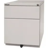 Bisley OBA Rollcontainer mit 2 Schüben aus Metall abschließbar in lichtgrau - Bürocontainer mit Universalschublade & Hängeregistratur, Container mit