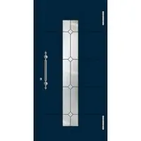 Haustuerenland.de Aluminium Landhaustür "GRETA" 78 mm RC2 Stahlblau RAL 5011 beidseitig außen öffnend DIN rechts