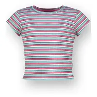 Vingino T-Shirt Basic rib crop striped tee Mädchen Blau 128