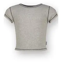 Vingino T-Shirt Basic-Crop Rib Tee Mädchen Grau 104