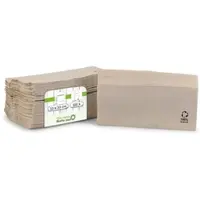 Greenbox - Servietten aus recyceltem Papier 33 x 33 cm, 1-lagig, 1/8 Falz, ungebleicht, 100 St.