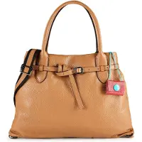 Gabs Leder Schultertasche Umhängetasche Elif TG Shoulder Bag Camoscio hellbraun