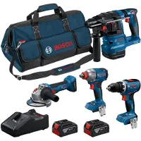 Bosch Combo Kit 18V Werkzeug-Set: GSR 18V-65 + GDX 18V-285 + GBH 18V-26 + GWS 18V-11 - 0615A500BJ