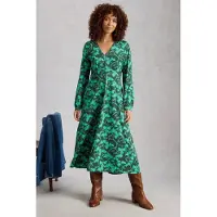 White Stuff Megan Jersey Dress Green Print Größe: 16 REGULAR | Midikleider Outlet | Damen | Grün