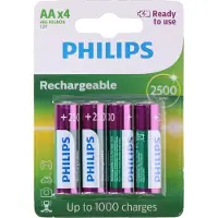 Philips Rechargeables Akku R6B4RTU25/10, Wiederaufladbarer Akku, AA, Nickel-Metallhydrid (NiMH), 1,2 V, 2500 mAh, Cd (cadmium), Hg (Quecksilber)