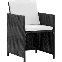 vidaXL 5-tlg. Garten-Essgruppe mit Auflagen Poly Rattan Schwarz