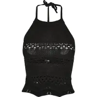 Urban Classics Tanktop "Damen Ladies Short Crochet Knit Neckholder Top" 1 Stk.