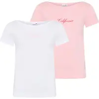 Kangaroos T-Shirt "2er Pack T-Shirts mit modischen Ausschnitt" Packung, 2, 2 tlg. Basic Schnitt, Kurzarm, U-Boot-Ausschnitt, aus Baumwolle