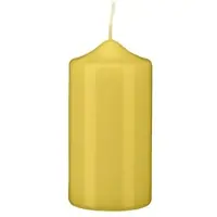 Kopschitz Kerzen Stumpen Kerzen Mustard Senf 8 x √ò 4 cm, 12 Stück getauchte Stumpenkerzen mit Spitzkopf in RAL Qualität
