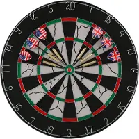 Edco Dartboard Deluxe mit Kupferpfeilen - 45 cm - doppelseitiges Dartspiel