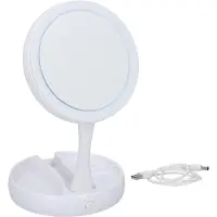 Grundig Schminkspiegel LED-Beleuchtung Stauraum Schmuck Gewöhnlicher und Vergrößerungsspiegel Weiß