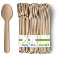 Greenbox - Teel√∂ffel aus Papier 11,5 cm, braun, 100 St.