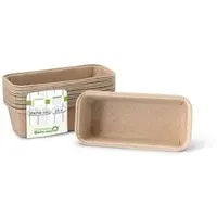 Greenbox - Kakaopapier-Backformen 20 x 7 x 6 cm, rechteckig, braun, 25 St.