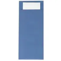 Sovie HORECA Papierbestecktaschen in Blau mit Tissue-Serviette in Weiß, 20 cm x 8,5 cm - 500 Stück