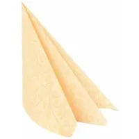 VEPATIM 250x Servietten Airlaid 40x40cm 1/4 -Falz mit Rosenmuster champagner