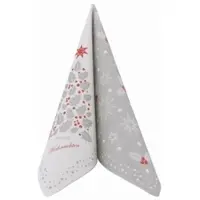 APARTina Airlaid Serviette Weihnachten Ilex in Silber, 40 x 40 cm, 50 Stück -